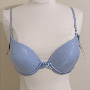 New VANITY FAIR Blue Ego Boost Add-A-Size Push Up Underwire Bra Size 34B